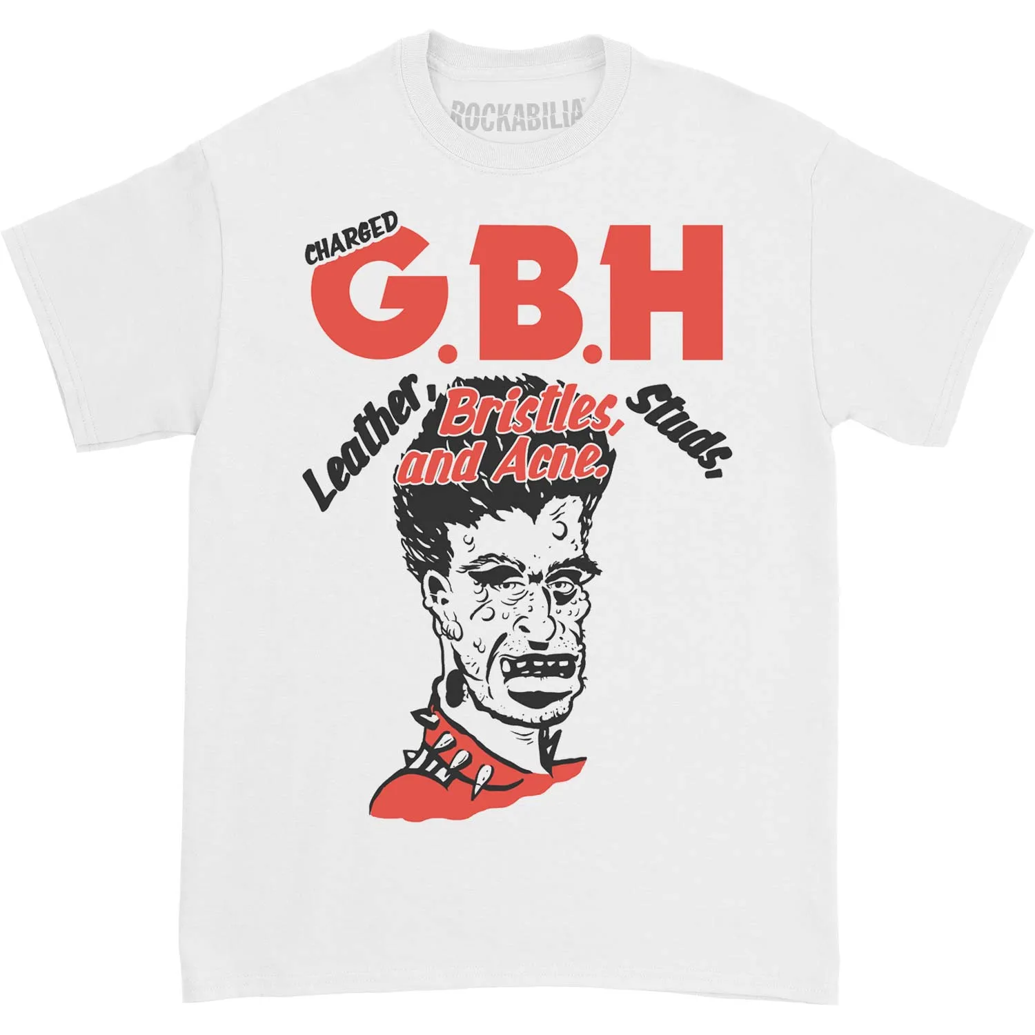 Leather, Bristles, Studs And Acne T-shirt sold by Rockabilia