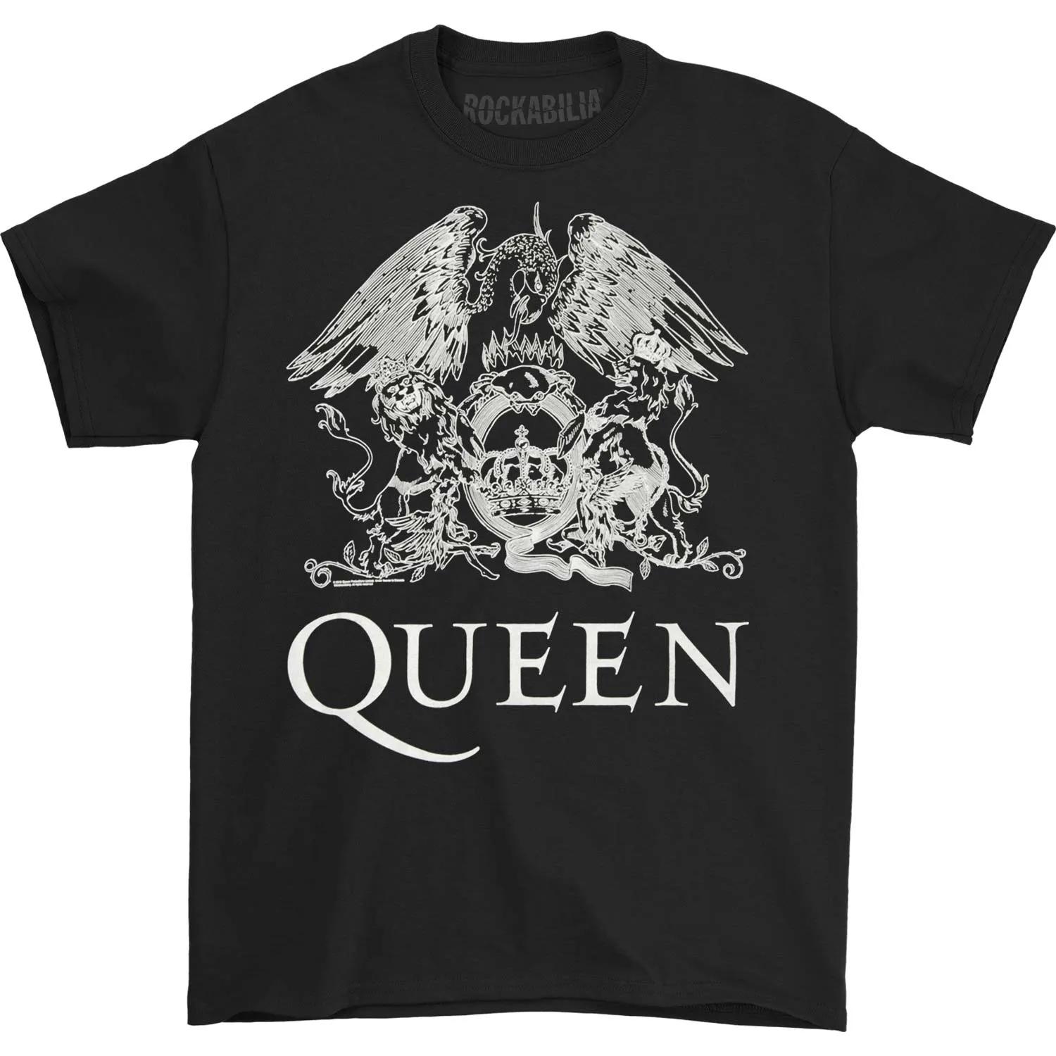 White Logo Tee Black T-shirt sold by Rockabilia