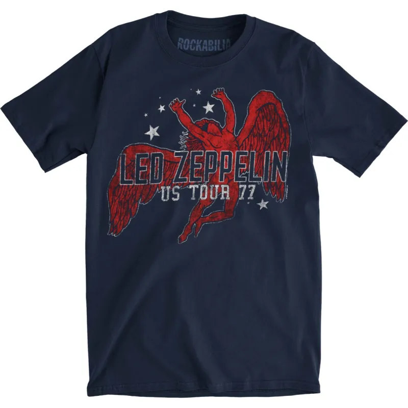 Red Icarus Stars US '77 Slim Fit T-shirt sold by Rockabilia