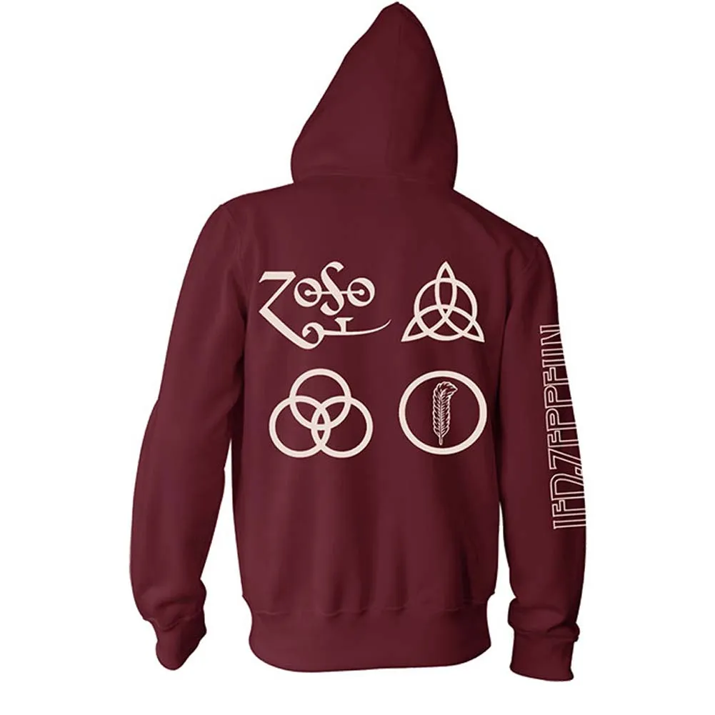 Symbols (Back Print) Zippered Hooded Sweatshirt sold by Rockabilia product image thumbnail 2