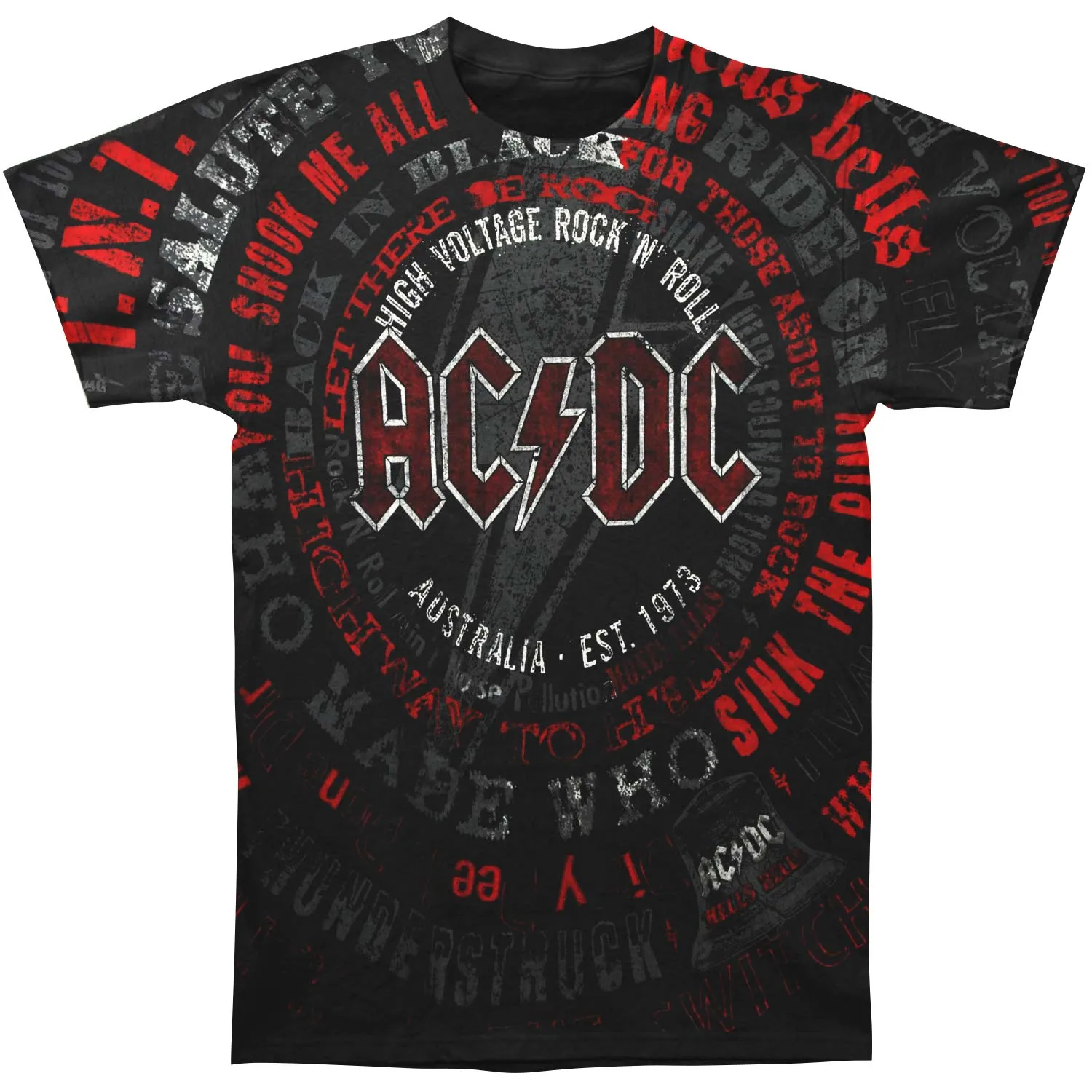 AC/DC Songs T-shirt sold by Rockabilia
