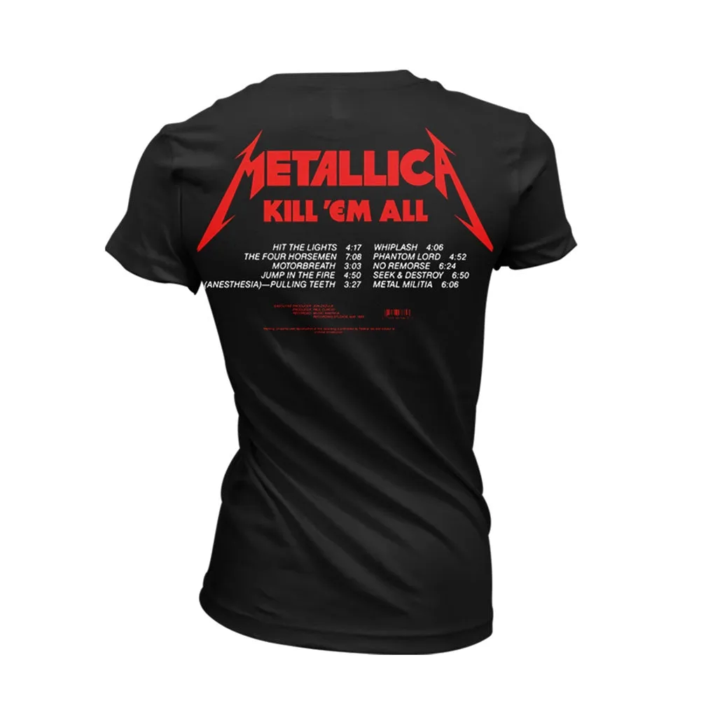 Metallica Kill Em All Tracks (black) Womens T-shirt sold by Rockabilia product image thumbnail 2