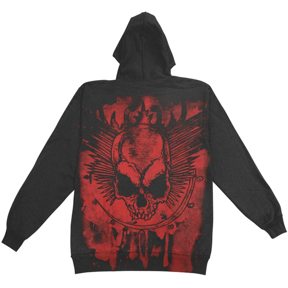 Splatter Skull AO Zippered Hooded Sweatshirt sold by Rockabilia product image thumbnail 2