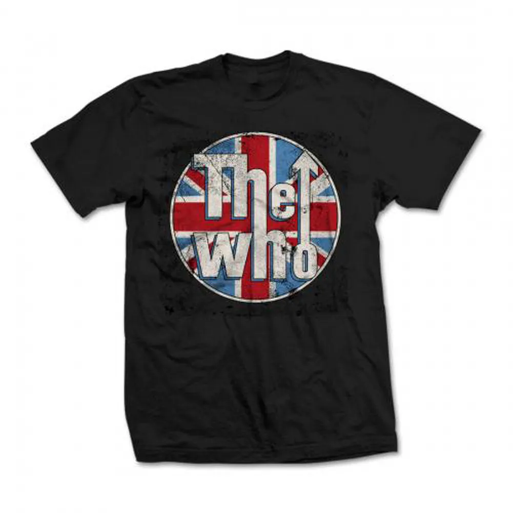 The Who Distressed Union Jack Logo Tee T-shirt sold by Rockabilia