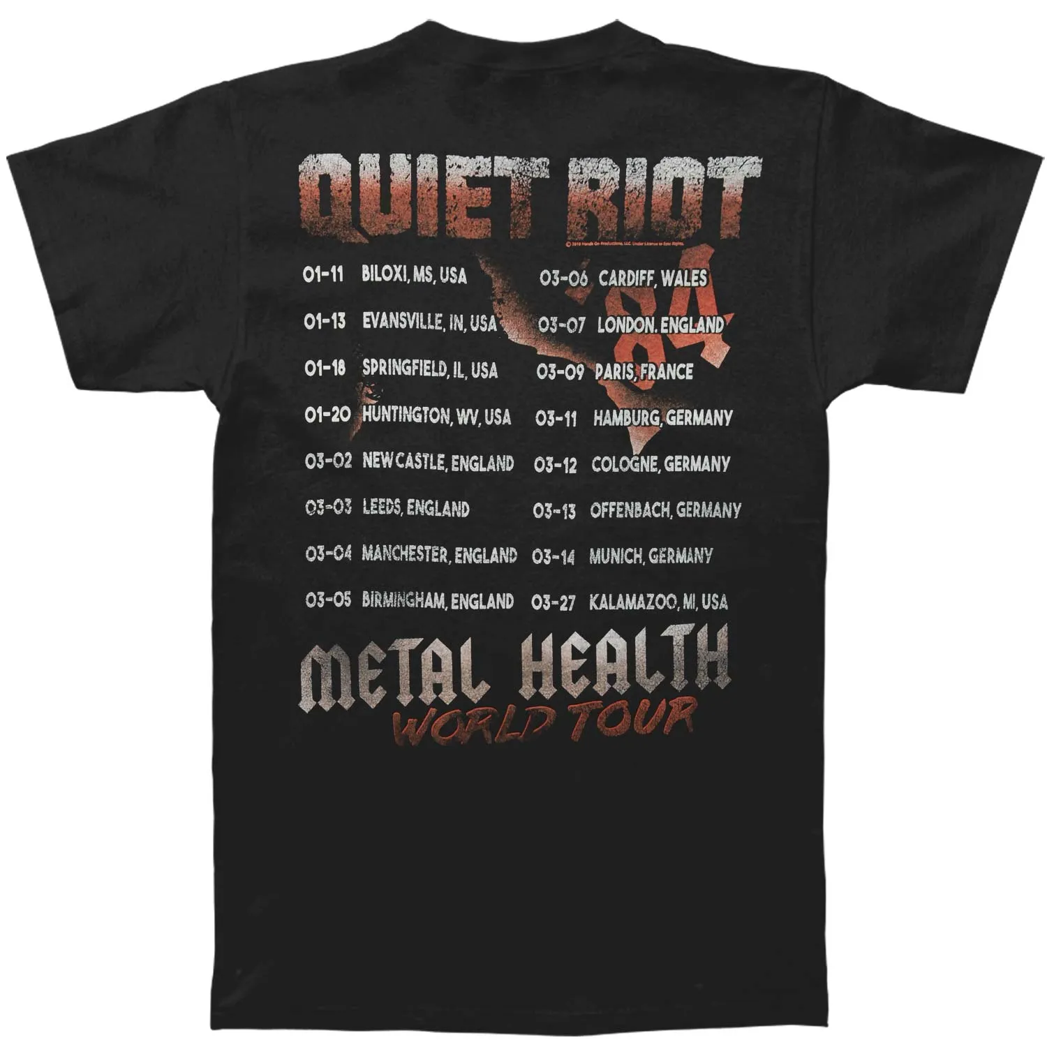 World Tour 84 T-shirt sold by Rockabilia product image thumbnail 2