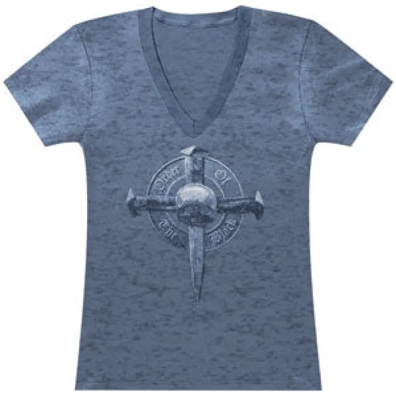 Cross V-Neck Tissue Junior Top sold by Rockabilia