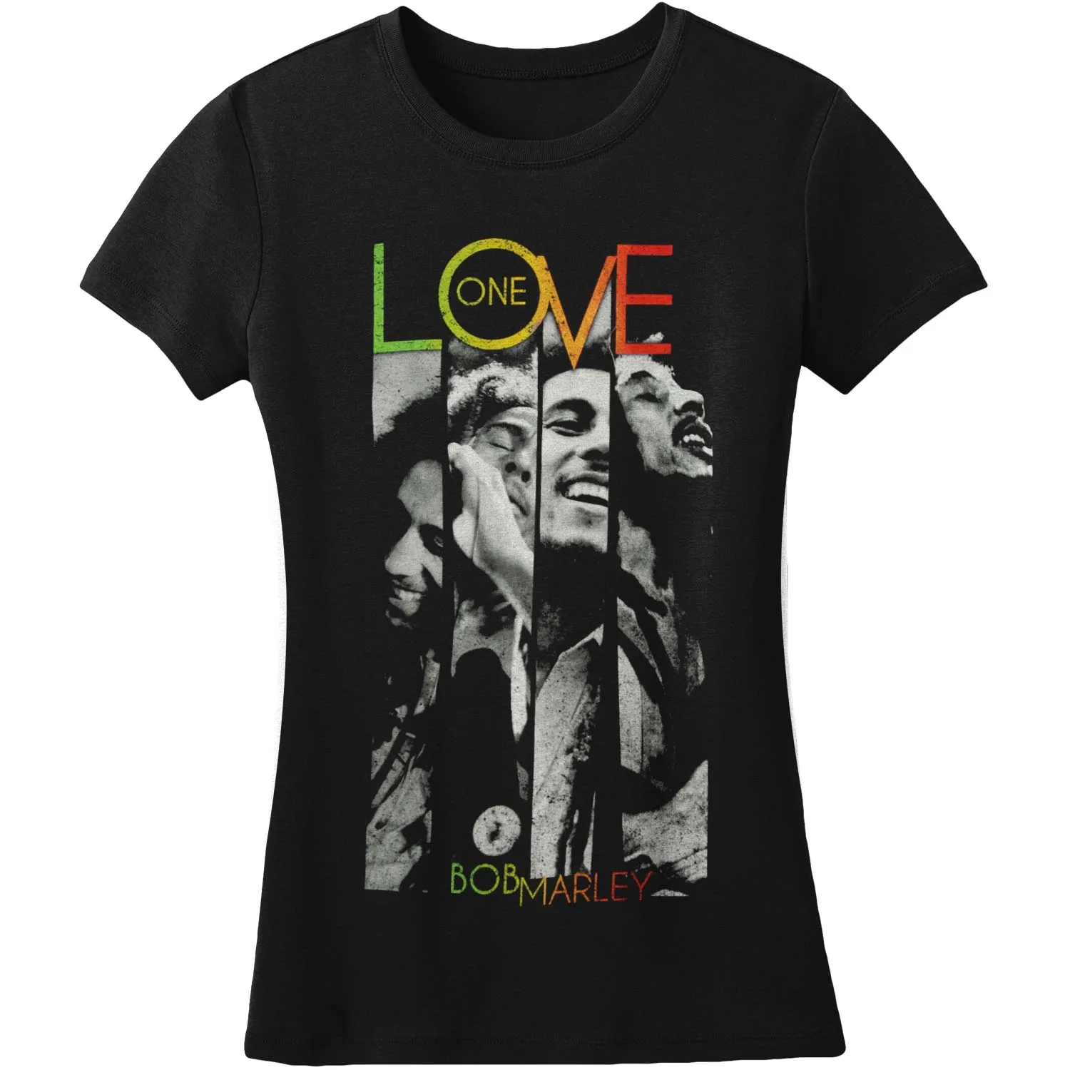 Bob Marley One Love Stripes Women's Tee Junior Top sold by Rockabilia