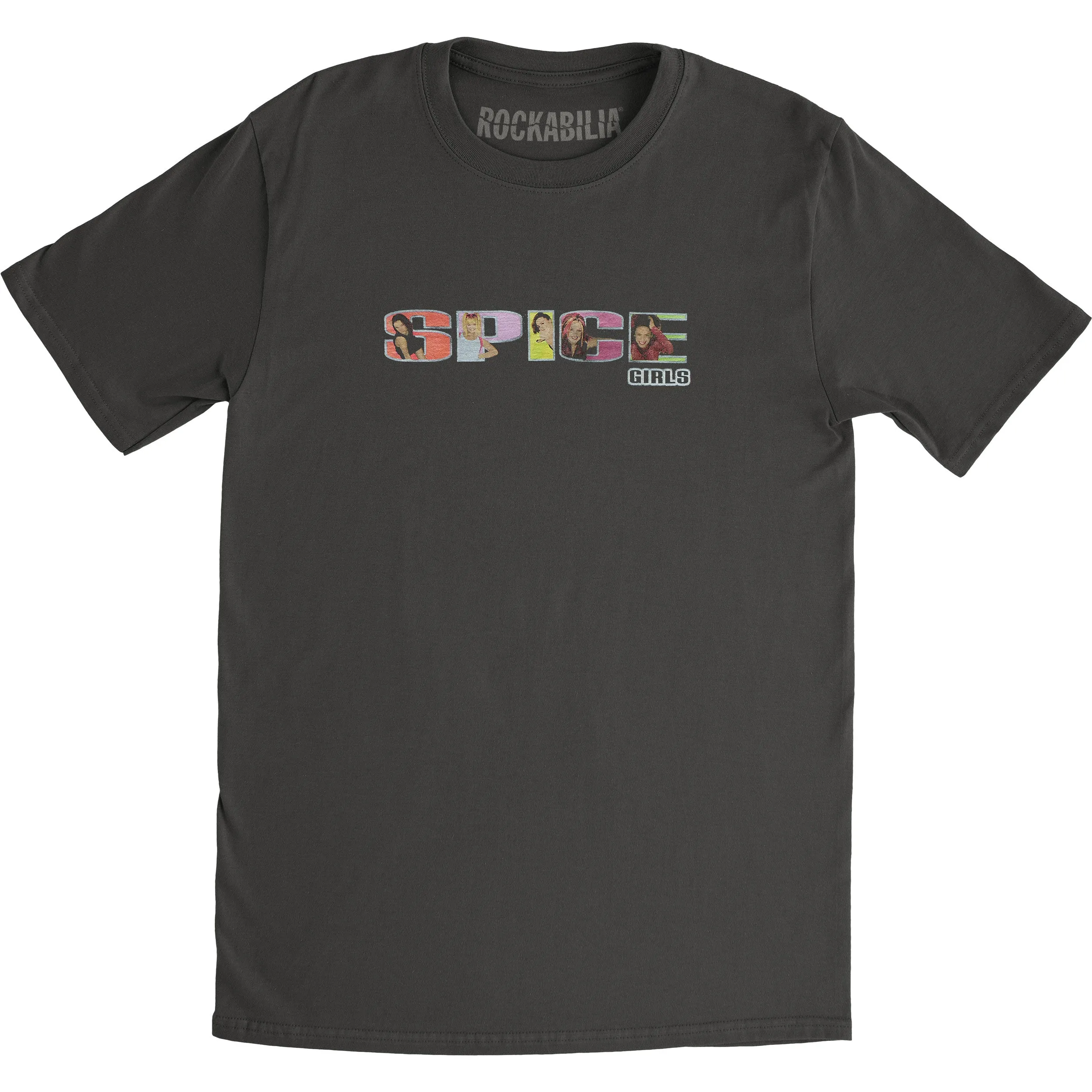 Spice Girls Logo Acid Wash Tee Charcoal T-shirt sold by Rockabilia