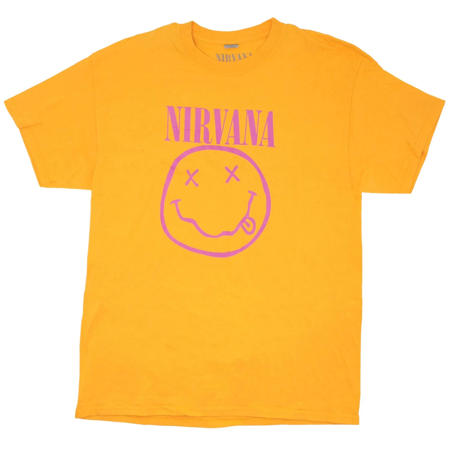 Pink Smile Face Logo (Import) T-shirt sold by Rockabilia