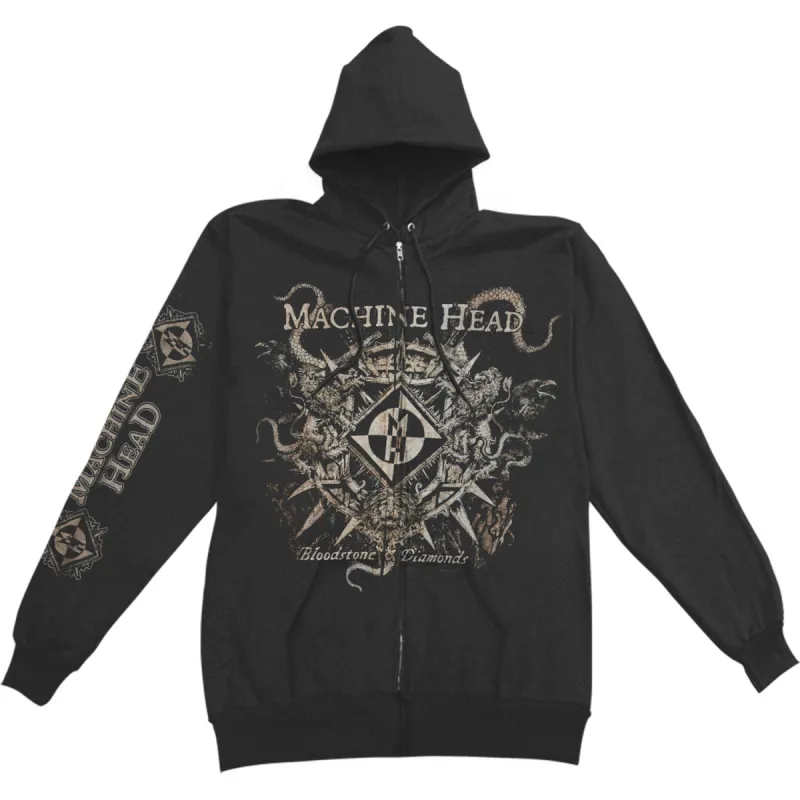 Bloodstone Diamond Zippered Hooded Sweatshirt sold by Rockabilia