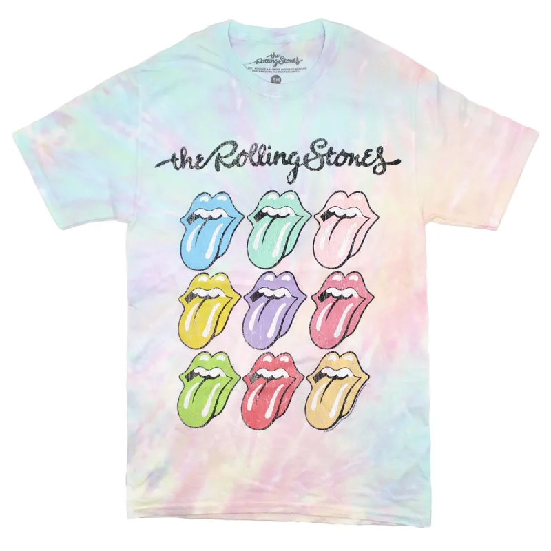Pastel Tongues Tie Dye T-shirt sold by Rockabilia