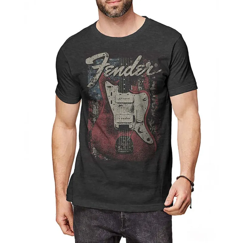 Distressed Guitar Slim Fit T-shirt sold by Rockabilia