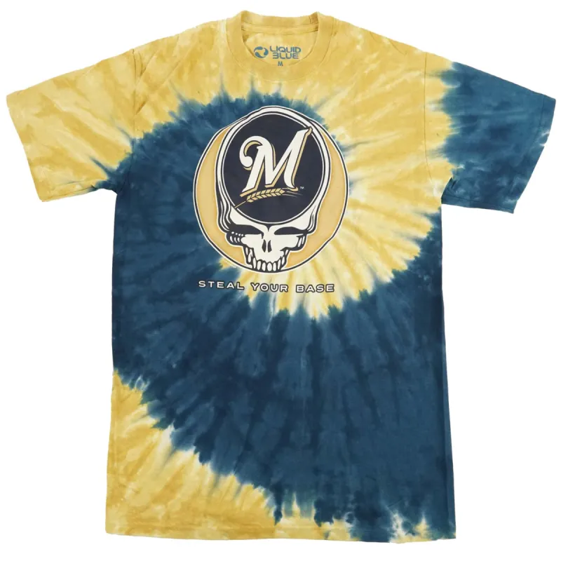 Milwaukee Brewers Steal Your Base Tie Dye T-shirt sold by Rockabilia