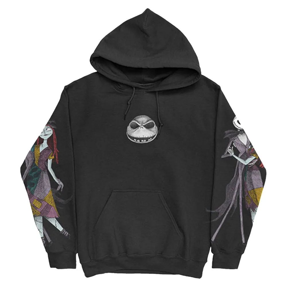 The Nightmare Before Christmas Jack & Sally Dancing (Back & Sleeve Print) Hooded Sweatshirt sold by Rockabilia