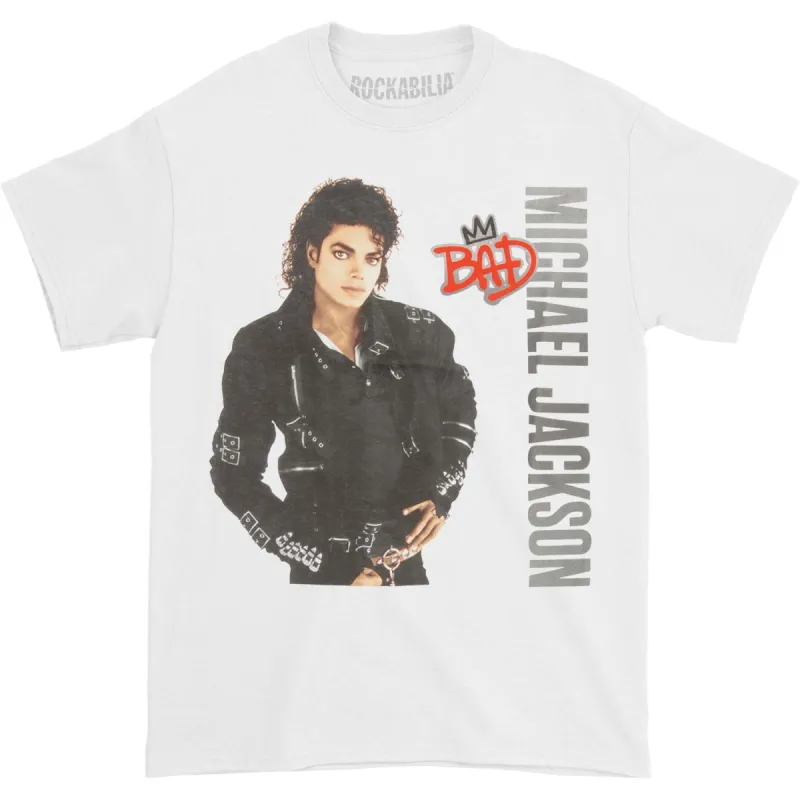 MJ Bad Silver Logo T-shirt sold by Rockabilia