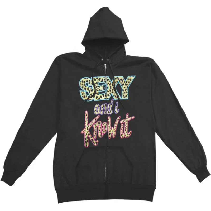 Sexy & I Know It Zippered Hooded Sweatshirt sold by Rockabilia