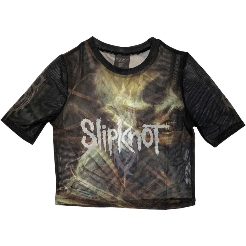 The End So Far Profile (Back Print) Ladies Mesh Crop Top Junior Top sold by Rockabilia