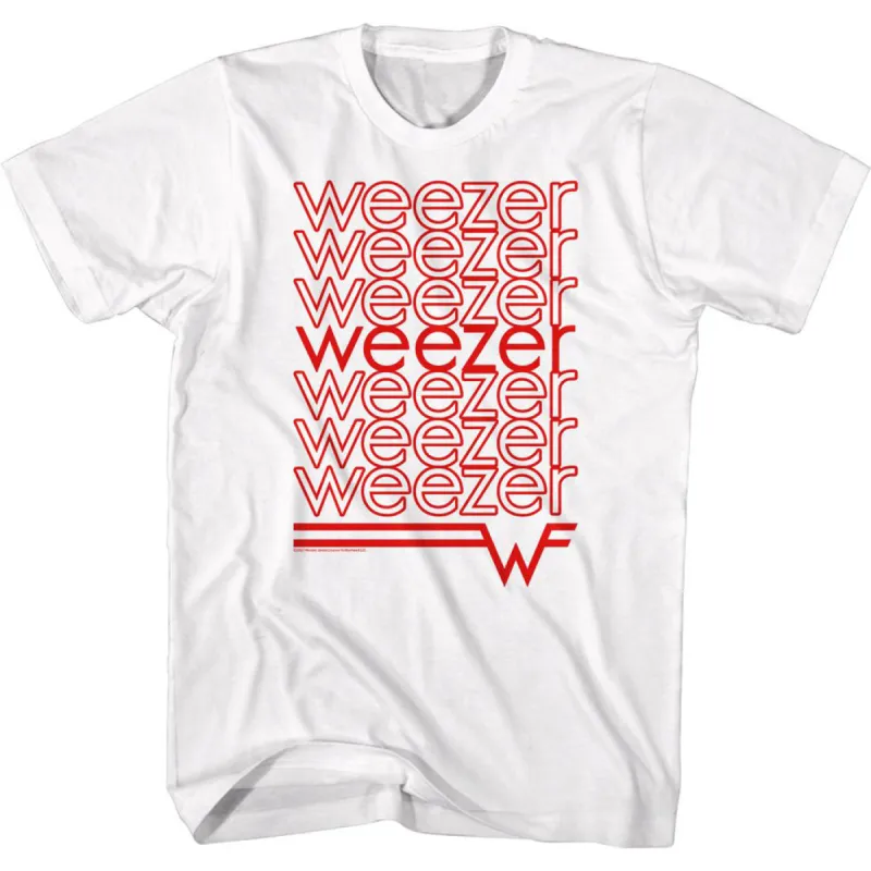 Weezer Repeating Logo T-shirt sold by Rockabilia