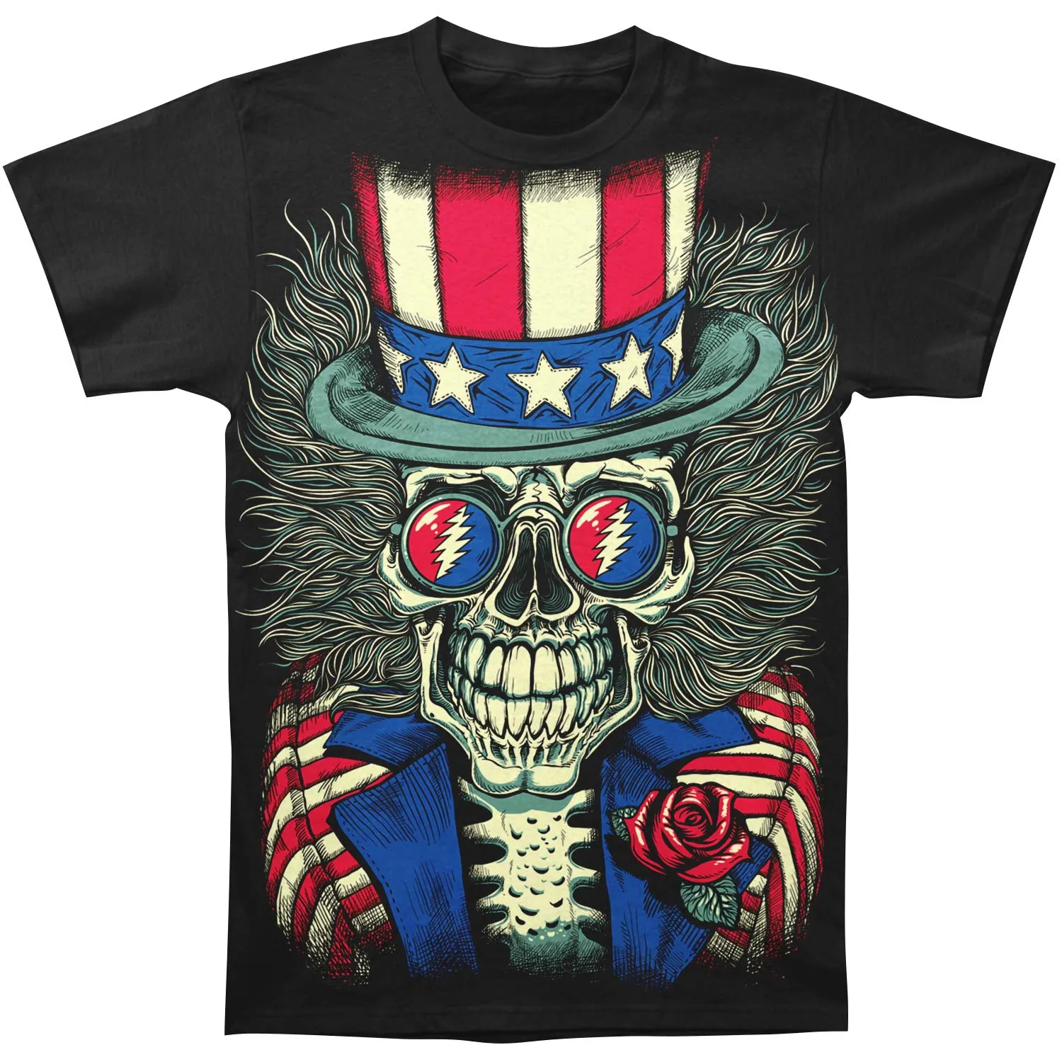 Patriotic Skelly Subway T-shirt sold by Rockabilia