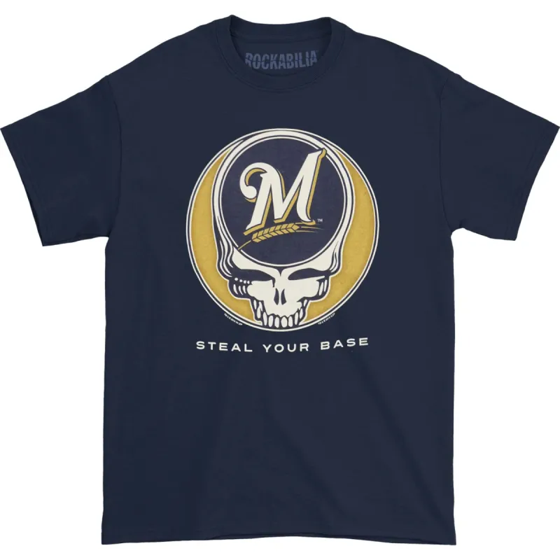 Steal Your Base Team Color Milwaukee Brewers T-shirt sold by Rockabilia