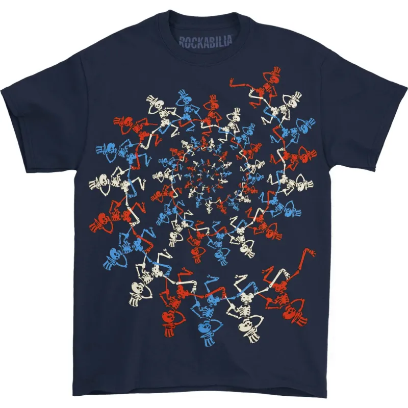 USA Spiral Skeletons T-shirt made by Grateful Dead