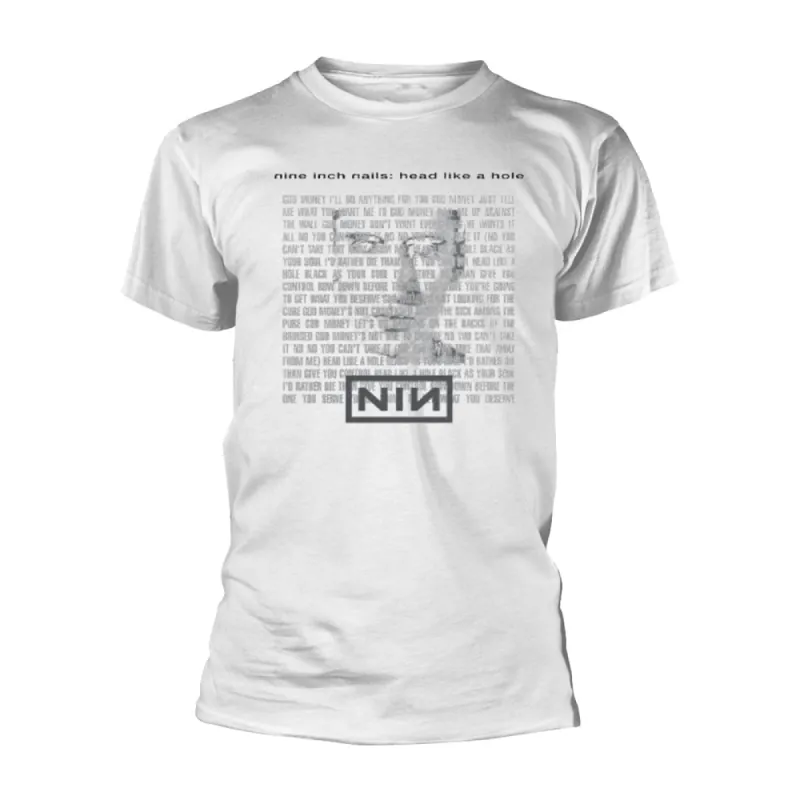 Head Like A Hole (white) T-shirt made by Rockabilia