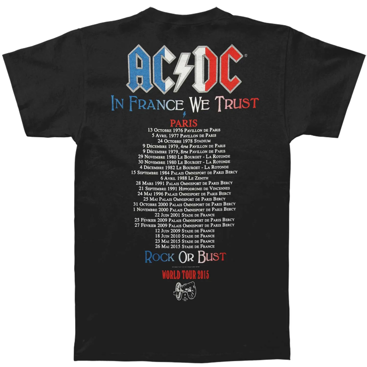 In France We Trust 2015 Tour Tee T-shirt sold by Rockabilia product image thumbnail 2