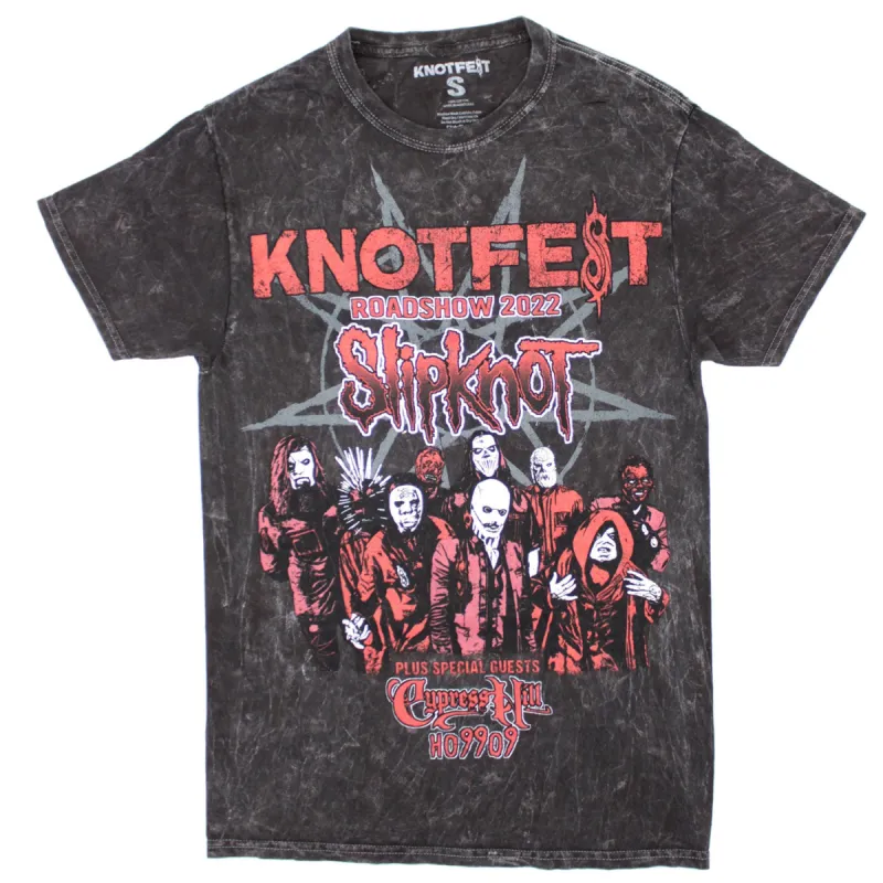 Knotfest Leg 2 Tour In Dyed Vintage Grey Tie Dye T-shirt made by Rockabilia