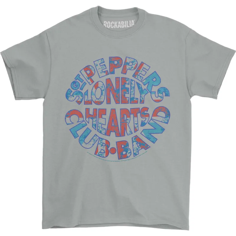 Lyrics By Lennon & McCartney Union Jack Logo T-shirt sold by Rockabilia