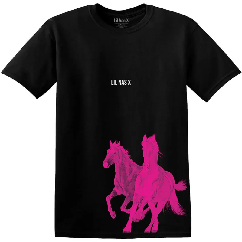 Pink Horses Slim Fit T-shirt sold by Rockabilia