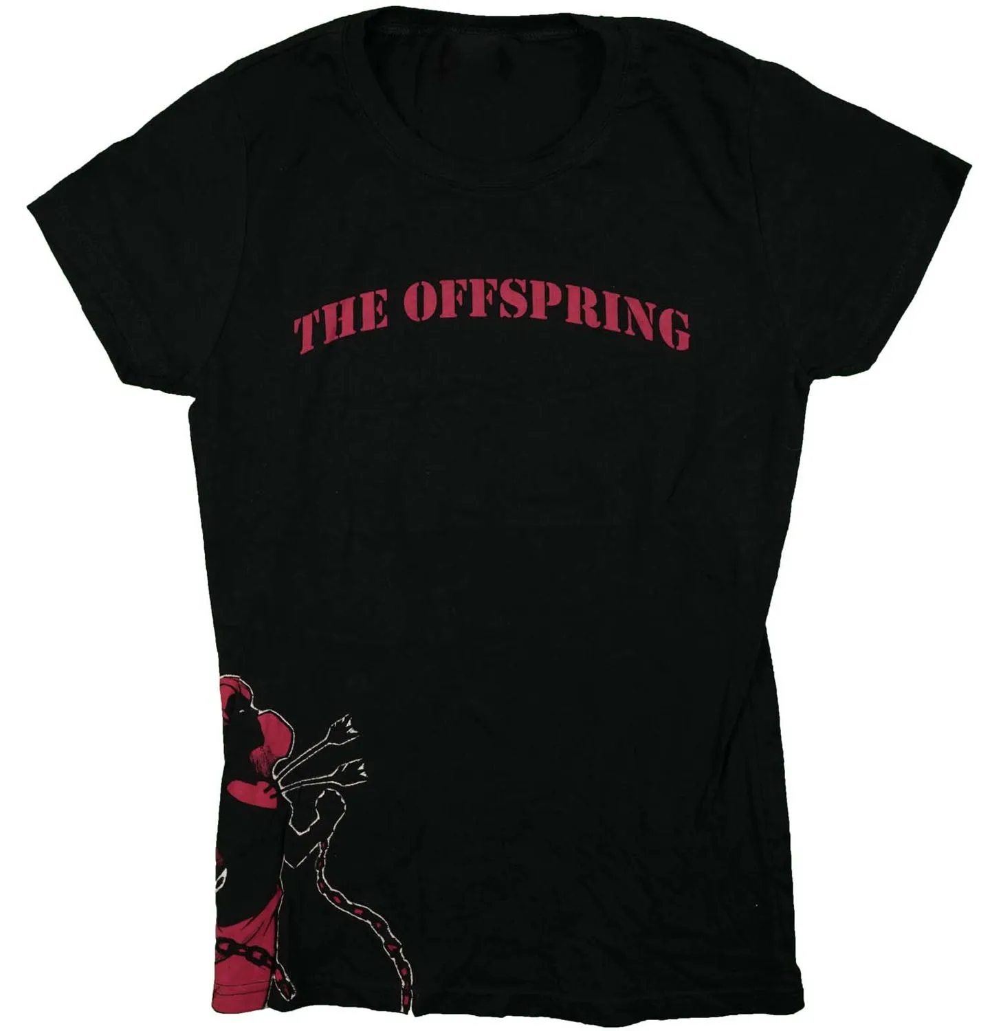 Red Stencil Logo With Chained Anget Girl Junior Top sold by Rockabilia