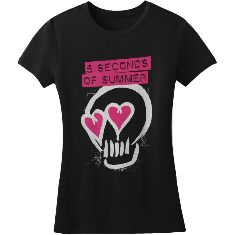 Heart Skull Pink Junior Top sold by Rockabilia
