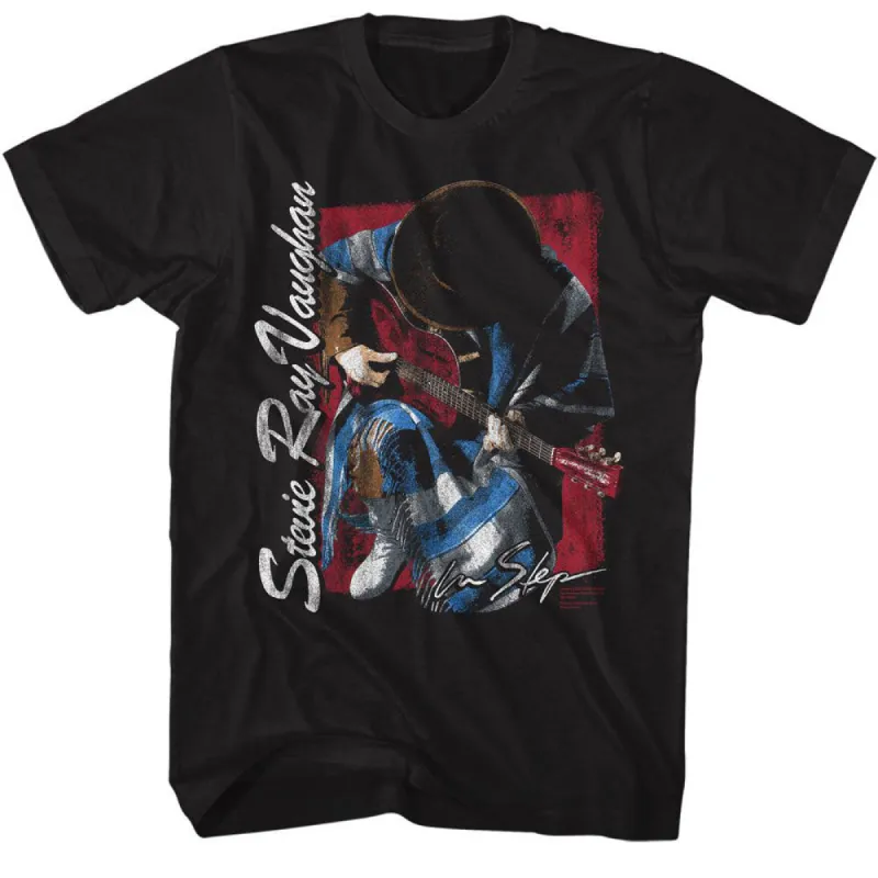 Stevie Ray Vaughan Kneeling T-shirt sold by Rockabilia