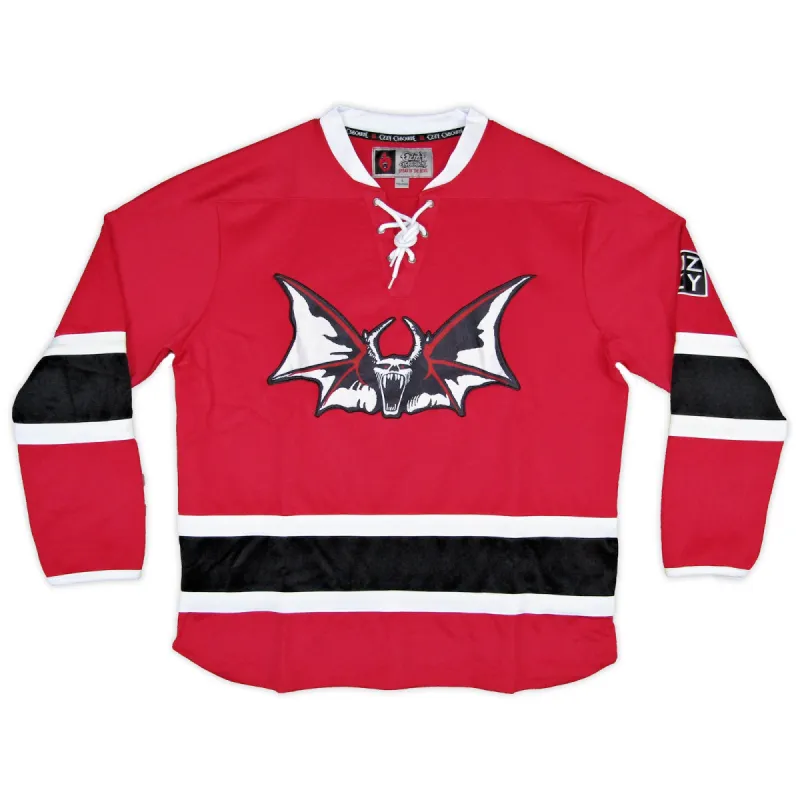 Speak Of The Devil Red/white Heavyweight Hockey Jersey Hockey Jersey sold by Rockabilia