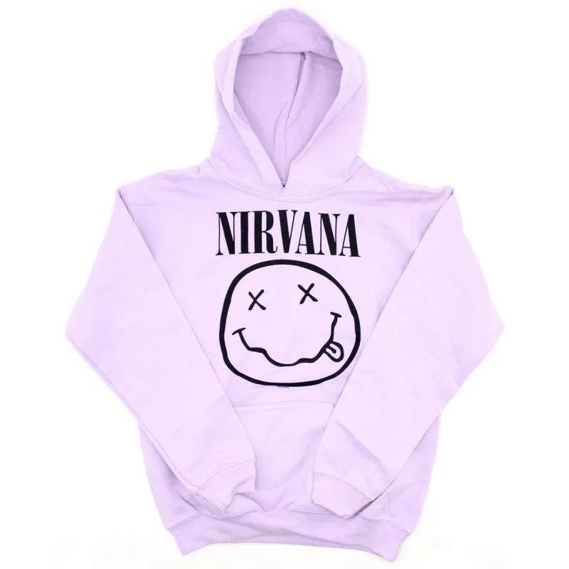 Smile On Lavender Pull Over Hooded Fleece Hooded Sweatshirt sold by Rockabilia