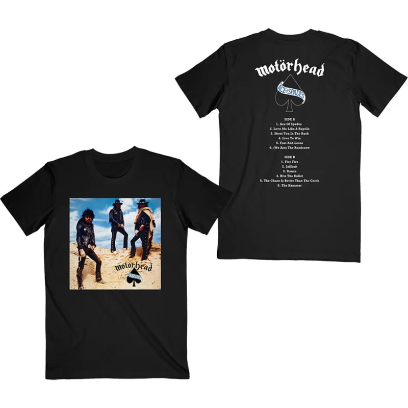 Ace of Spades Track list (Back Print) Slim Fit T-shirt sold by Rockabilia