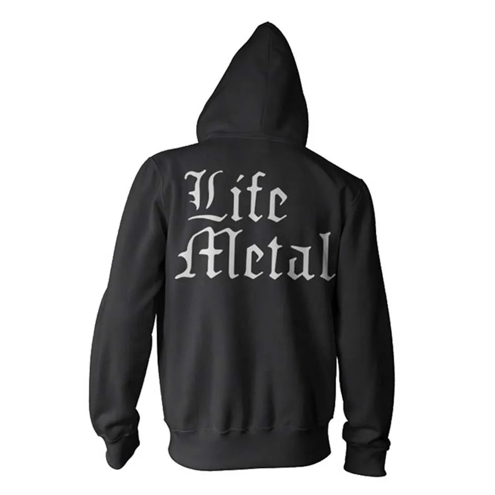 Life Metal ZIP UP HOODIE Zippered Hooded Sweatshirt sold by Rockabilia product image thumbnail 2