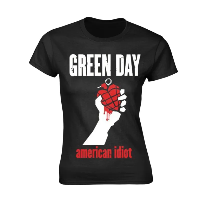 American Idiot Heart (black) Womens T-shirt sold by Rockabilia