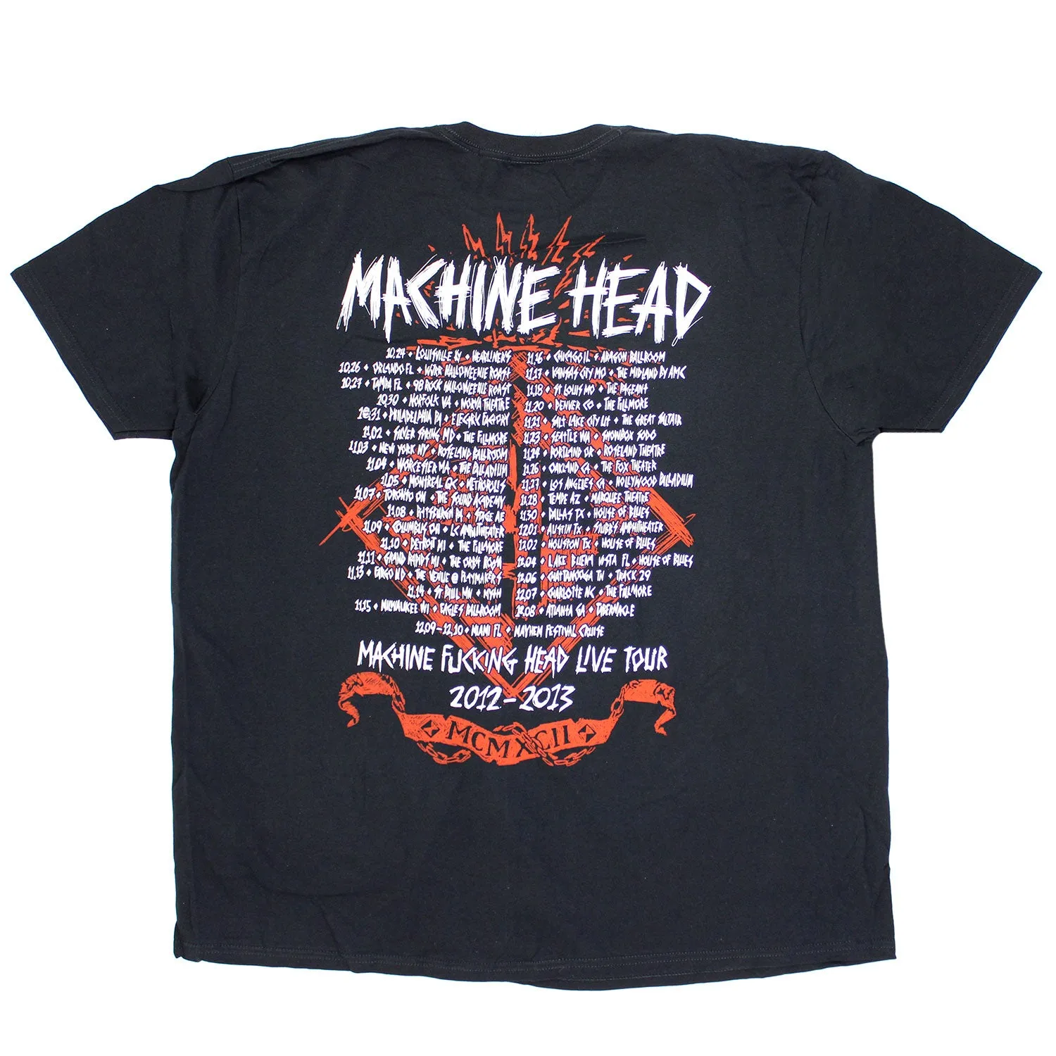 MCMXCII Machine Fucking Head Live Tour 2012 - 2013 Slim Fit T-shirt sold by Rockabilia product image thumbnail 2
