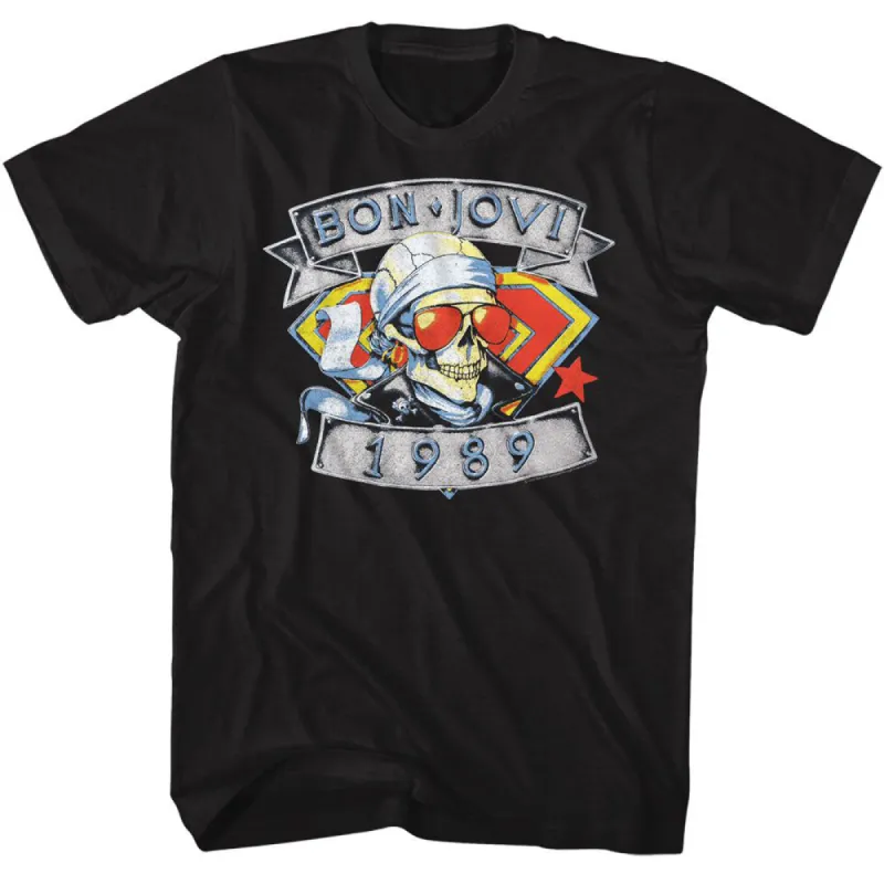 Bon Jovi 1989 Skull Man T-shirt made by Rockabilia