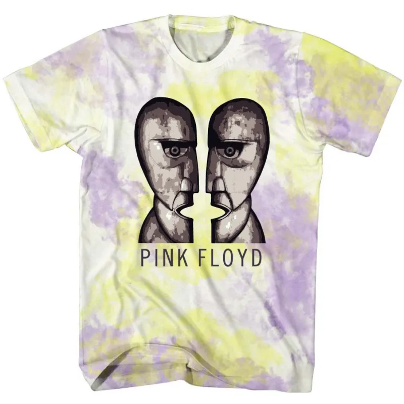 Soft Hand Screen Print Over Pastel Wash Tie Dye T-shirt made by Pink Floyd
