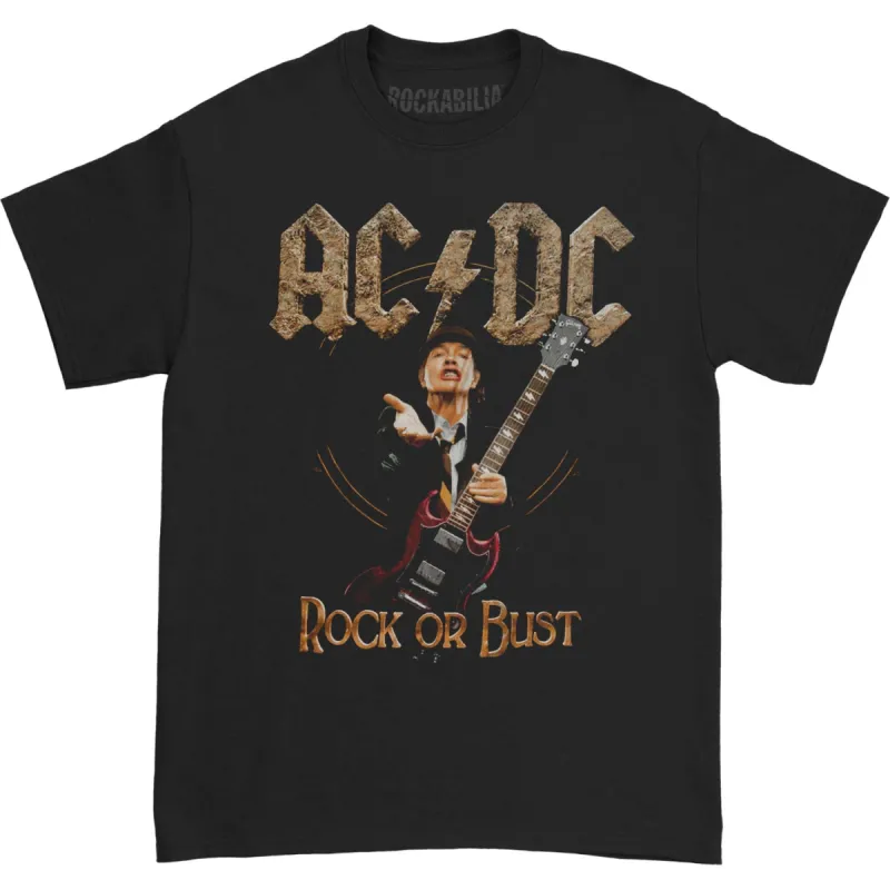 Angus Rock Or Bust T-shirt sold by Rockabilia
