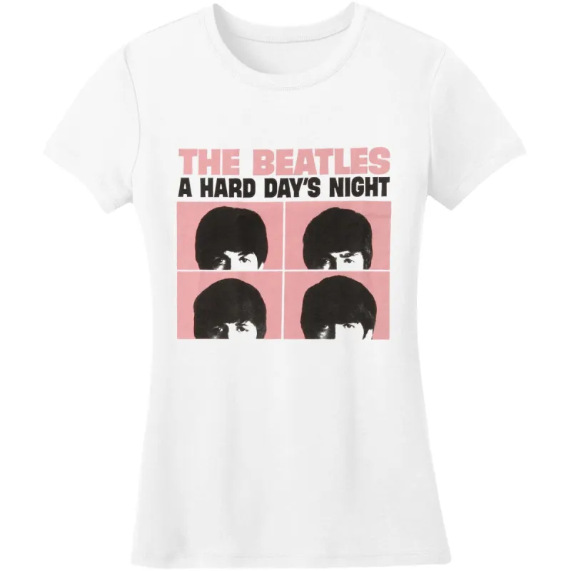 A Hard Day's Night Pink Squares Junior Top sold by Rockabilia