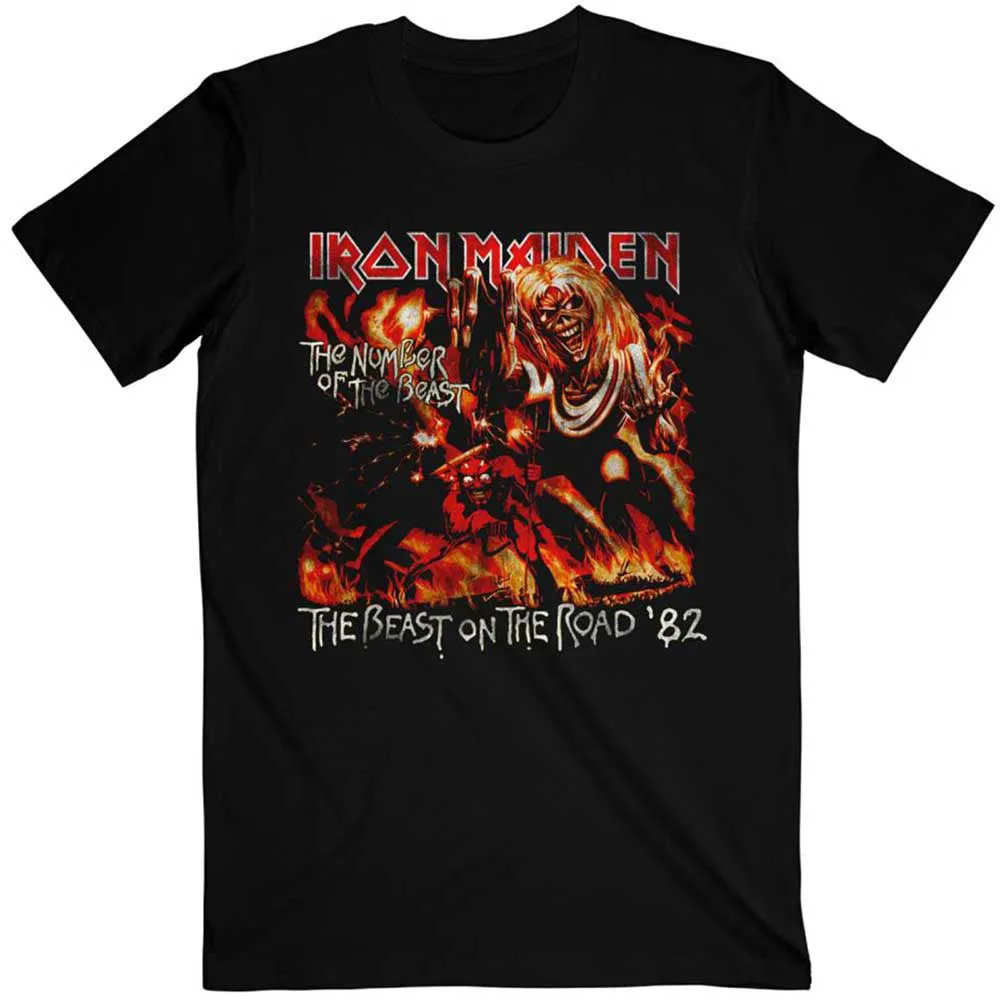 Number of the Beast The Beast On The Road Vintage Slim Fit T-shirt sold by Rockabilia