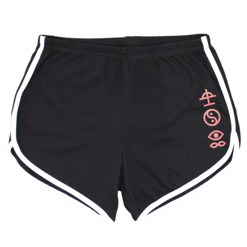 Pink Logo & Symbols (Rockabilia Exclusive) Booty Shorts sold by Rockabilia