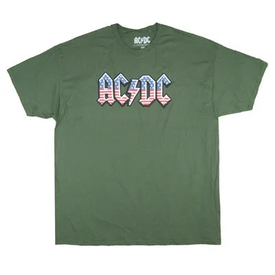 Old Glory on Army Green Tee T-shirt sold by Rockabilia
