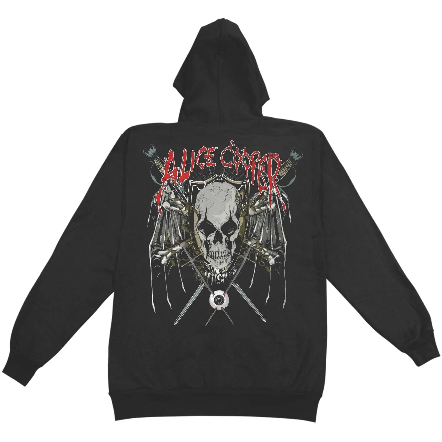 Skull & Wings Zippered Hooded Sweatshirt sold by Rockabilia product image thumbnail 2