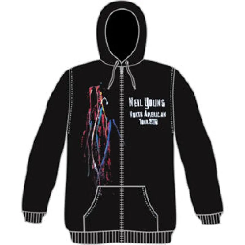 Splatter Zippered Hooded Sweatshirt sold by Rockabilia