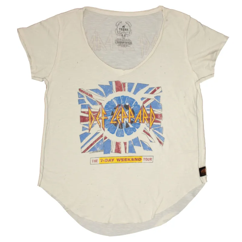 The 7-Day Weekend Tour by TRUNK LTD Oversized Scoop Neck Tee Junior Top made by Def Leppard