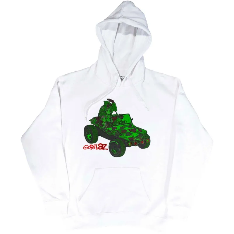 Gorillaz Green Jeep Hooded Sweatshirt made by Rockabilia